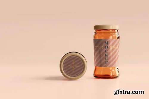 Marmalade glass jars mockup 6