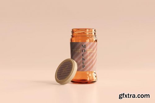 Marmalade glass jars mockup 6