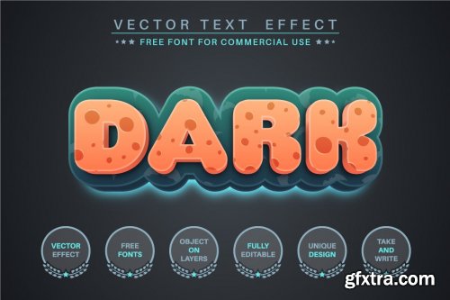 Dark Night - editable text effect, font style