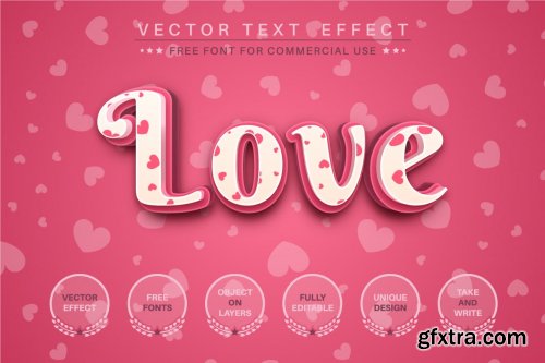 Pretty Love - editable text effect, font style