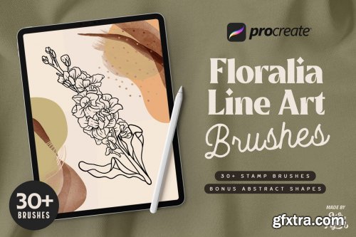 Procreate Floralia Line Art Brushes