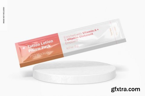 Tattoo lotion pillow packs set mockup