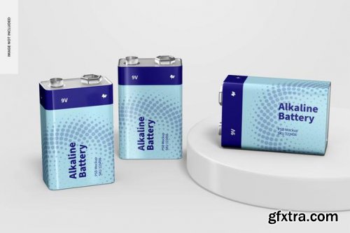 9v alkaline battery mockup