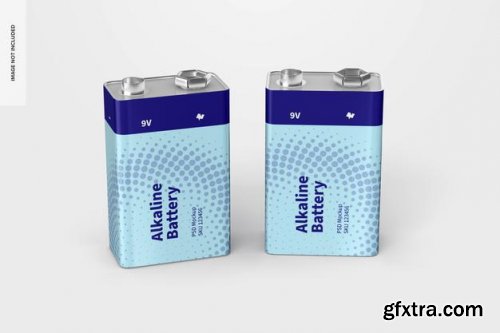 9v alkaline battery mockup