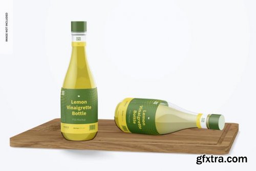 14.5 oz lemon vinaigrette bottle mockup