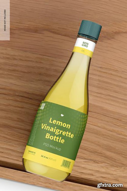 14.5 oz lemon vinaigrette bottle mockup