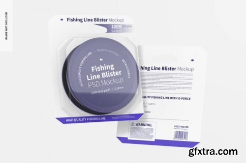 Fishing line blisters mockup