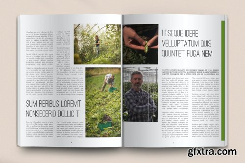 Organic Food Magazine Layout Set