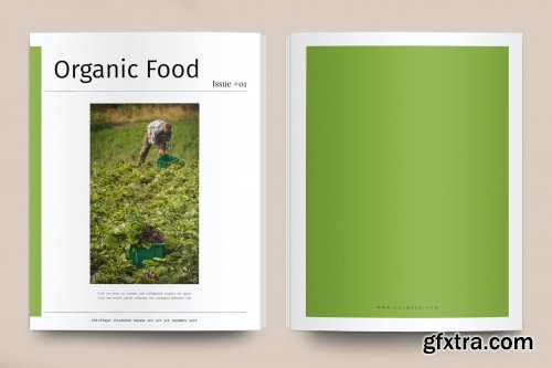 Organic Food Magazine Layout Set