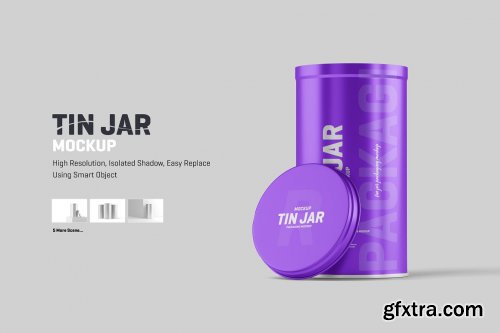 Tin Jar Packaging Mockup 