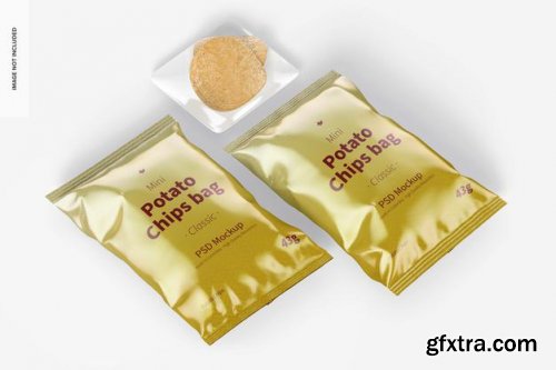 Glossy chips bag mockup