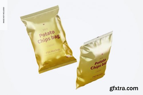 Glossy chips bag mockup