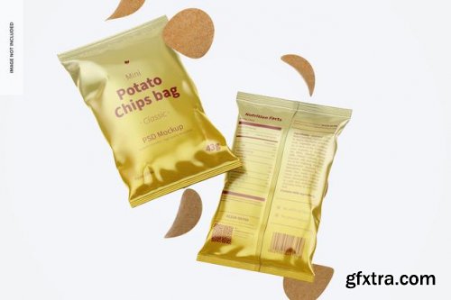 Glossy chips bag mockup