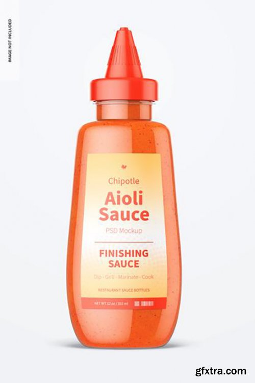 12 oz chipotle aioli sauce bottle mockup