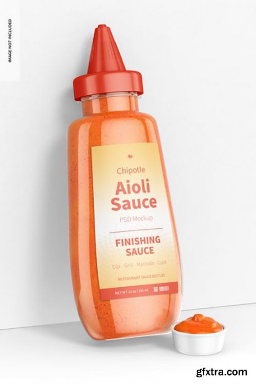 12 oz chipotle aioli sauce bottle mockup