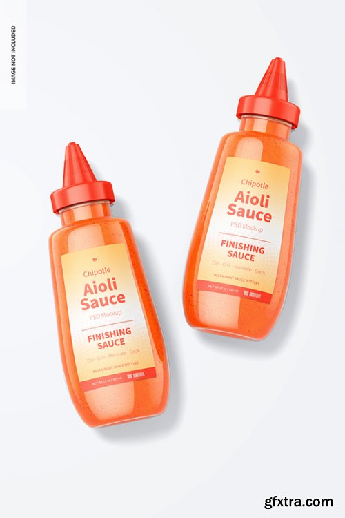 12 oz chipotle aioli sauce bottle mockup