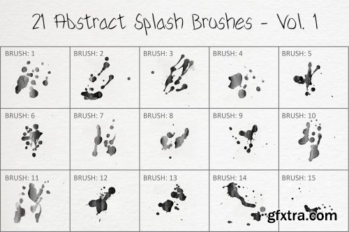 21 Abstract Splash Brushes - Vol. 1 Brushes