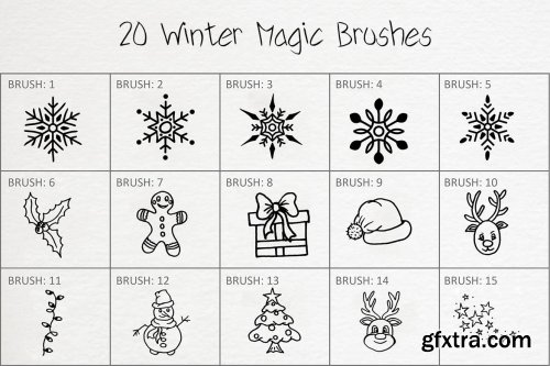 20 Winter Magic Photoshop Brushes 6258117