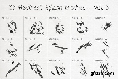 36 Abstract Splash Brushes - Vol. 3