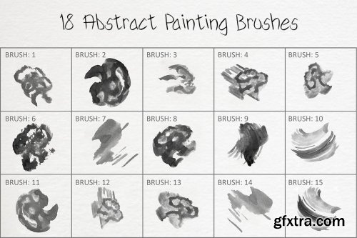 CreativeMarket - 18 Abstract Painting Photoshop Brushes 6258113