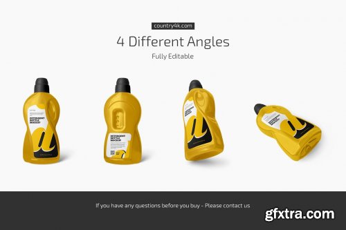 CreativeMarket - Plastic Detergent Bottle Mockup Set 6193407