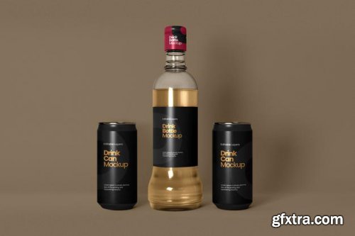 Single wine bottle mockup