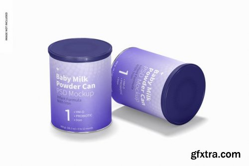 Baby milk powder can mockup