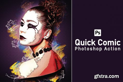 CreativeMarket - Quick Comic Photoshop Action 6151808