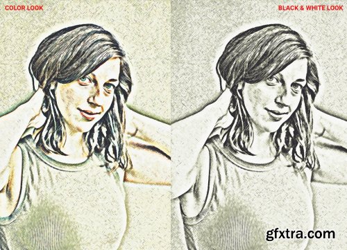 CreativeMarket - Unic Oil Sketch Photoshop Action 6154951