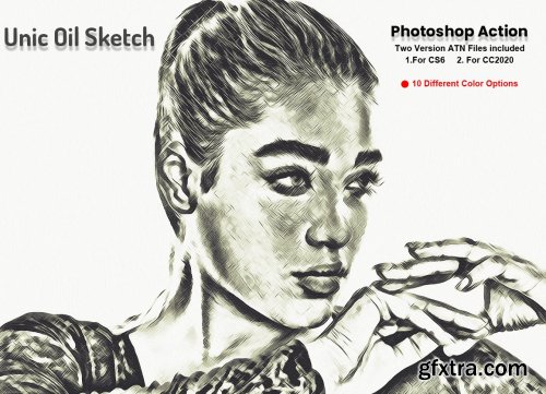 CreativeMarket - Unic Oil Sketch Photoshop Action 6154951