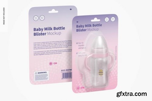 300ml baby milk bottles blister mockup