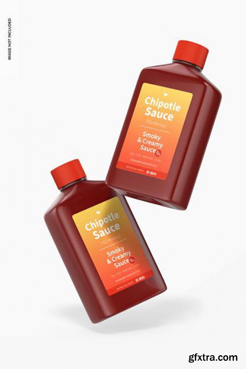 4 oz chipotle sauce bottle mockup