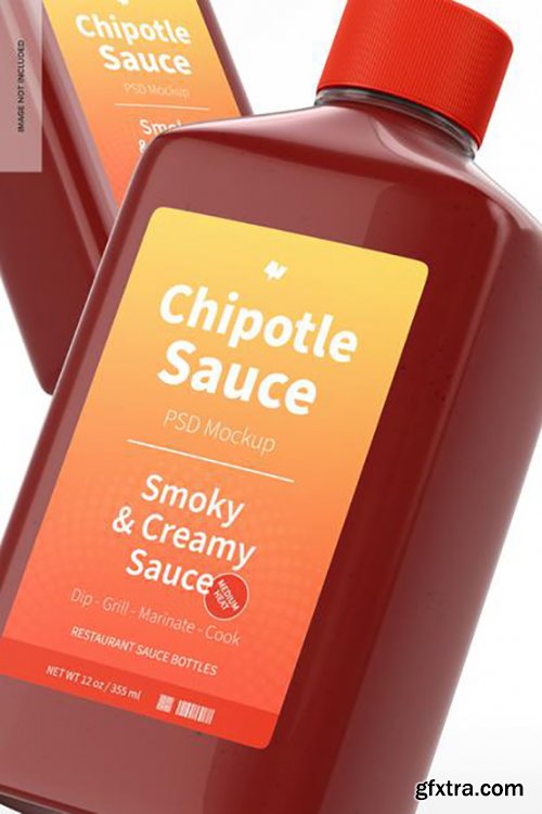 4 oz chipotle sauce bottle mockup