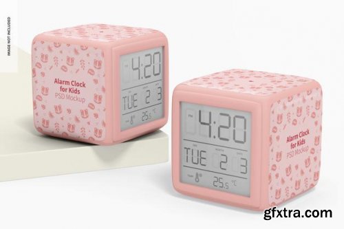 Alarm clock for kids mockup