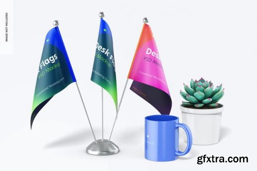 Desk flags mockup