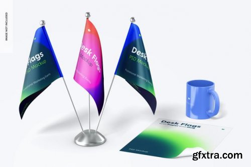 Desk flags mockup