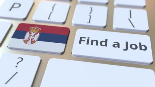 Videohive - FIND A JOB Text and Flag of Serbia on the Buttons - 32902550 - 32902550