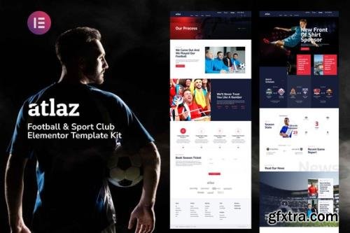 ThemeForest - Atlaz v1.0.0 - Football & Sports Club Elementor Template Kit - 32916368