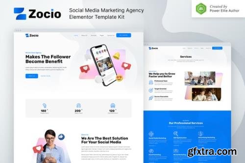 ThemeForest - Zocio v1.0.0 - Social Media Marketing Agency Elementor Template Kit - 32914912