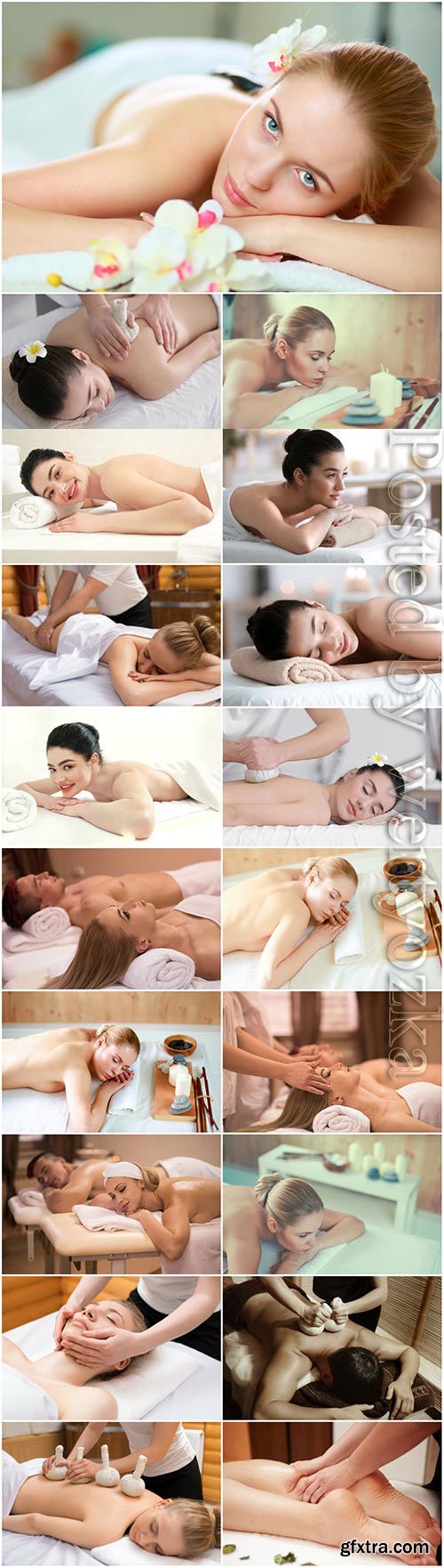 Massage for beautiful girls stock photo