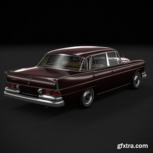 Mercedes W111 220 Classic Car 3D Model