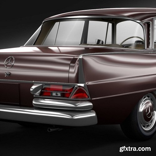 Mercedes W111 220 Classic Car 3D Model