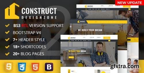 ThemeForest - ConstructZilla v1.0 - Construction, Renovation & Building Bootstrap 4 Template With RTL Ready (Update: 10 April 20) - 19197693