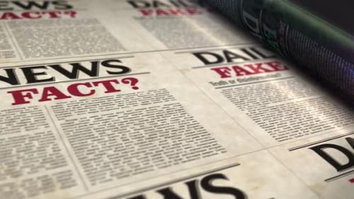 Videohive - Fake on fact news, disinformation and information newspaper printing press - 32923259 - 32923259