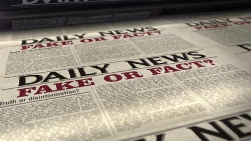 Videohive - Fake on fact news, disinformation and information newspaper printing press - 32923272 - 32923272