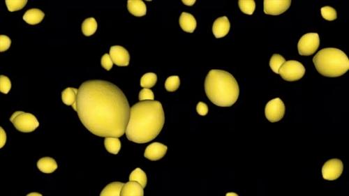 Videohive - Animation of lemons falling on a black background - 32930750 - 32930750