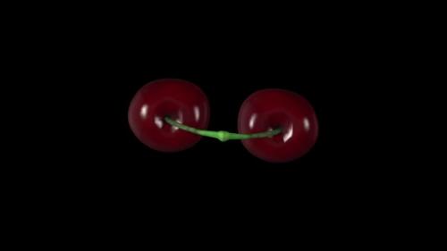 Videohive - Spinning cherry or cherries on a black background. Animation 3D - 32930753 - 32930753