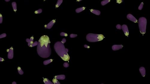 Videohive - Animation of falling eggplant on a black background - 32930754 - 32930754