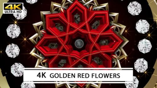 Videohive - 4K Golden Red Flowers - 32932642 - 32932642