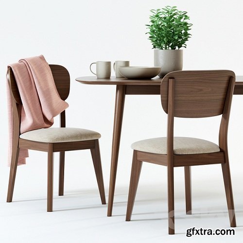 Scandinavian Designs Juneau Dining Table & Juneau Dining Chair